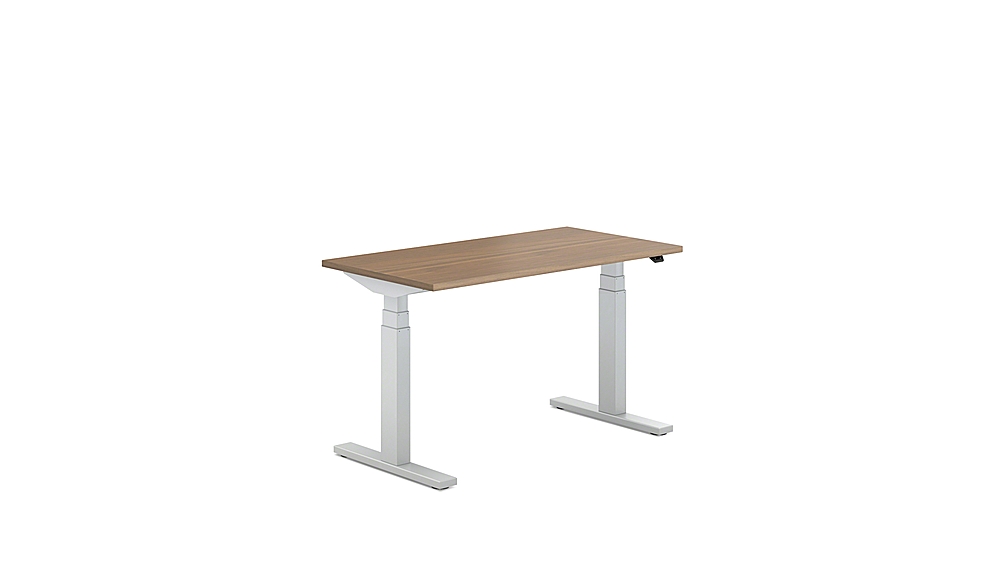 Angle View: Steelcase - Migration SE Adjustable Height Standing Desk - Virginia Walnut