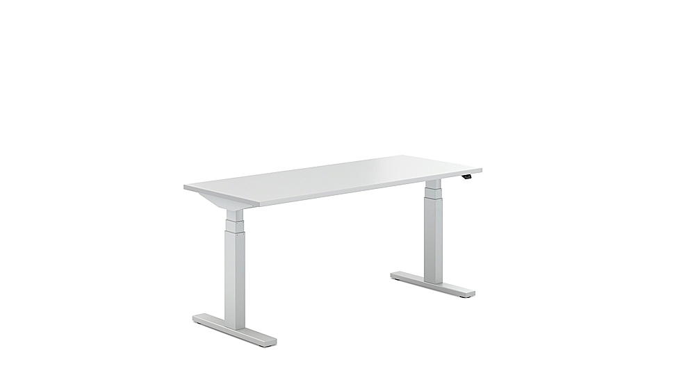 Angle View: Flash Furniture - 36" Height Adjustable Sit to Stand Desk Riser with Keyboard Tray and Phone Slot - Black