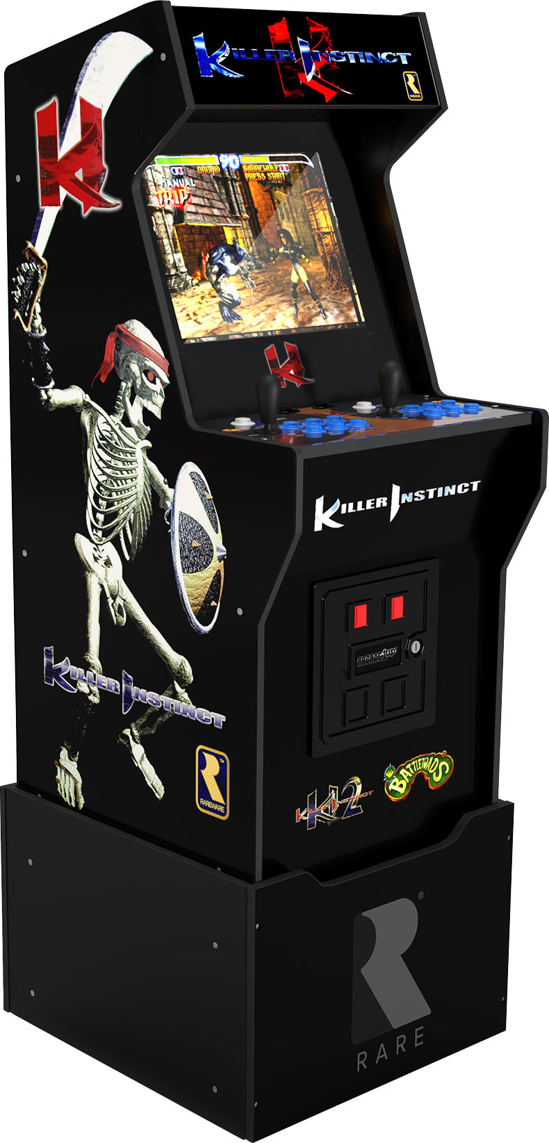 Arcade1Up - Killer Instinct Arcade with Stool, Riser, Lit Deck & Lit Marquee