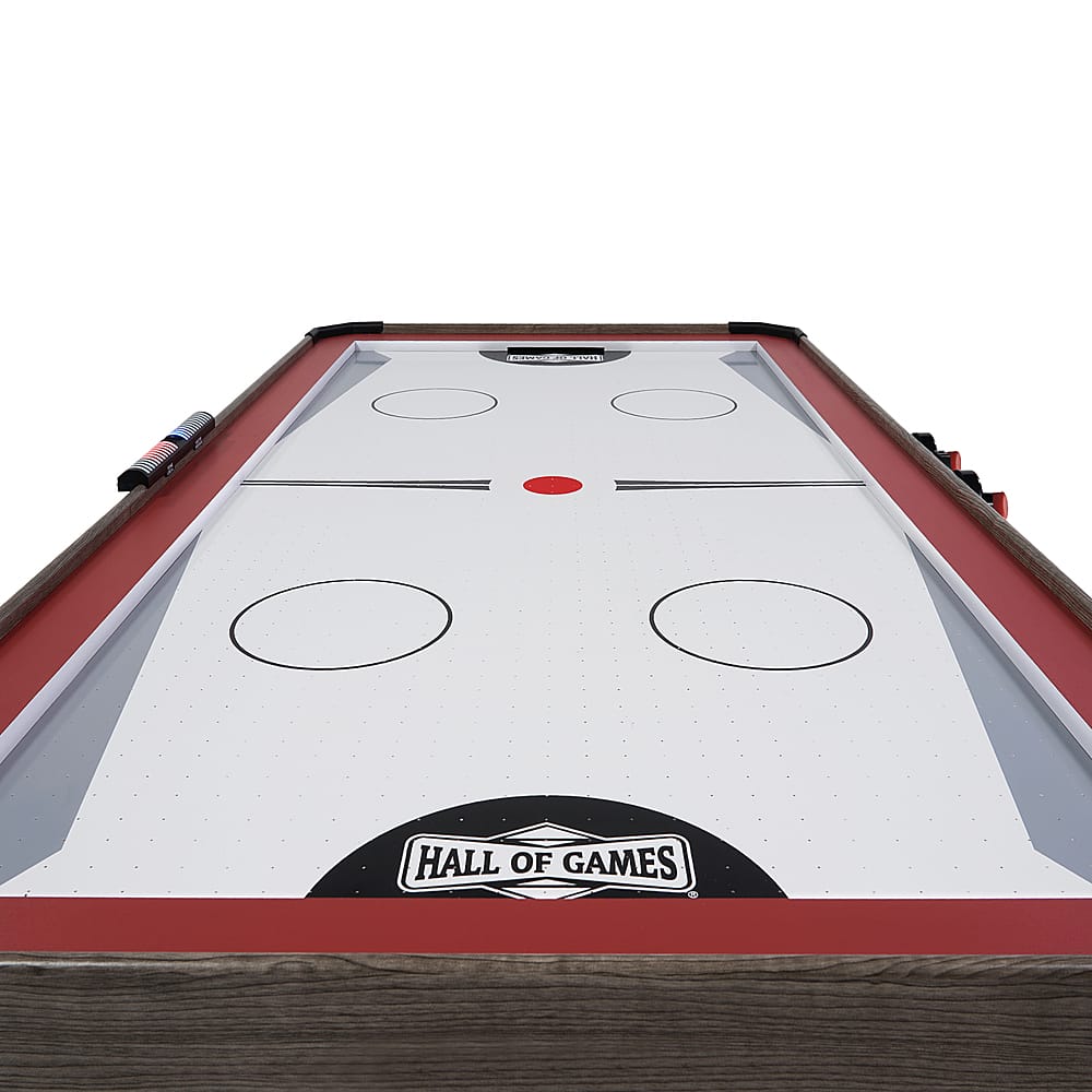 Alt View 12. Hall of Games - 66 inch Air Powered Hockey Table and Tennis Top - Wood Grain/Red.
