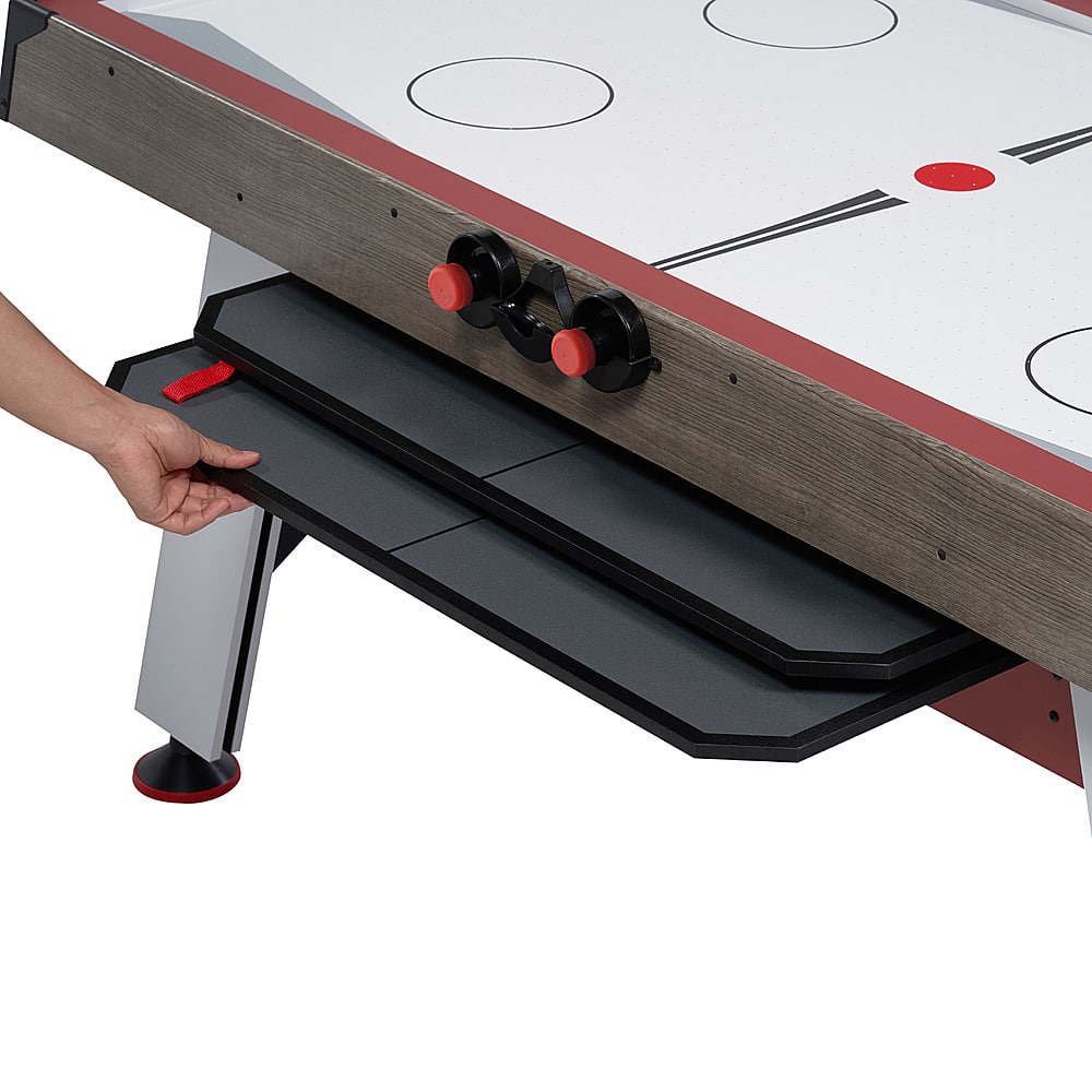Alt View 14. Hall of Games - 66 inch Air Powered Hockey Table and Tennis Top - Wood Grain/Red.