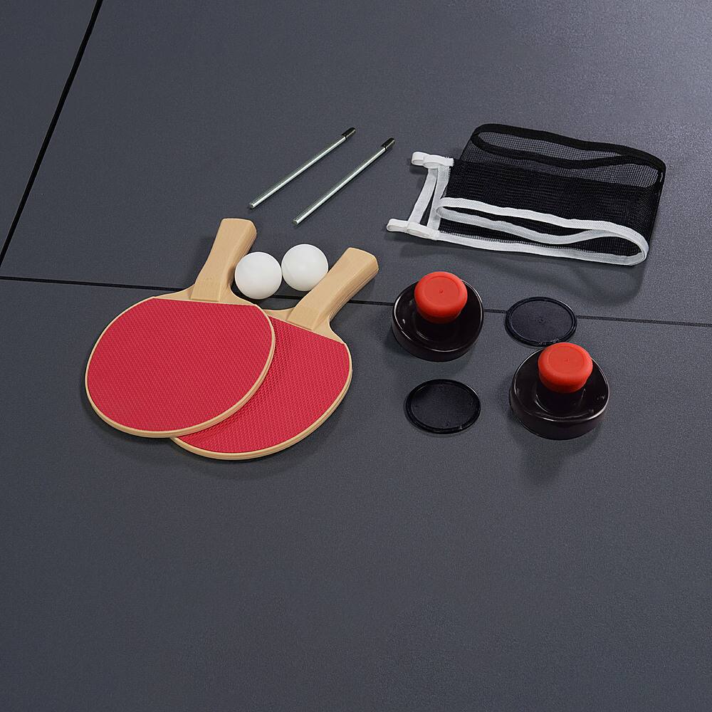 Alt View 16. Hall of Games - 66 inch Air Powered Hockey Table and Tennis Top - Wood Grain/Red.