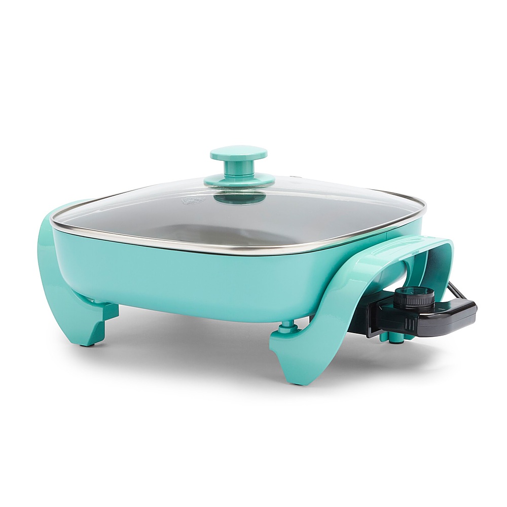 Angle View: GreenLife - Healthy Power 5-Quart Square Electric Skillet - Turquoise