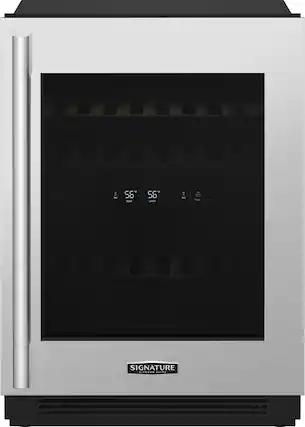 Front. Signature Kitchen Suite - 24" Built-In Undercounter Wine Refrigerator - Stainless Steel.