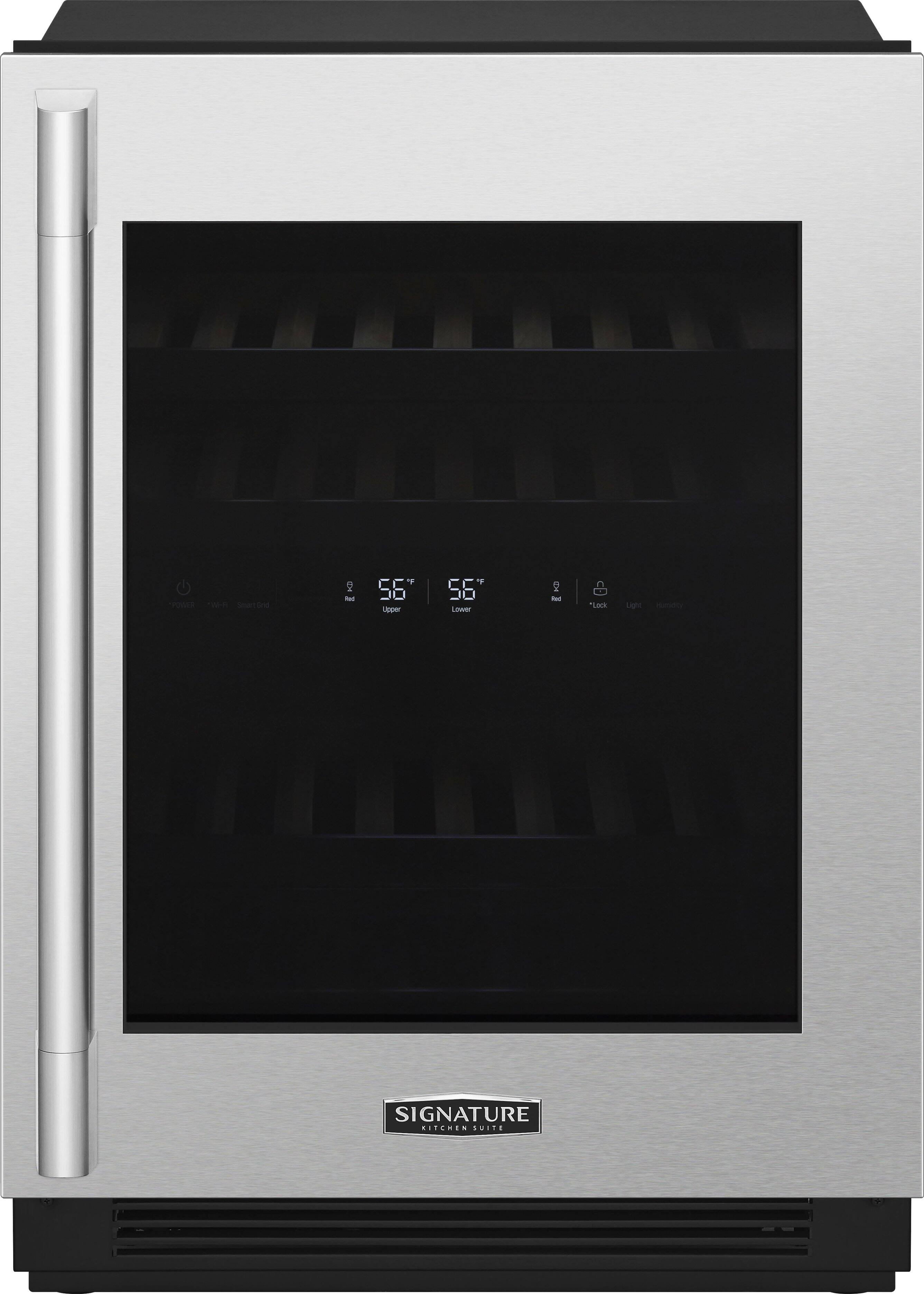 Front. Signature Kitchen Suite - 24" Built-In Undercounter Wine Refrigerator - Stainless Steel.