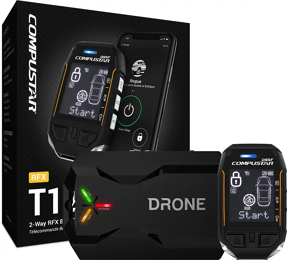 Front. Compustar - 2-Way LCD Upgrade Kit for Remote Start System with LTE Module.