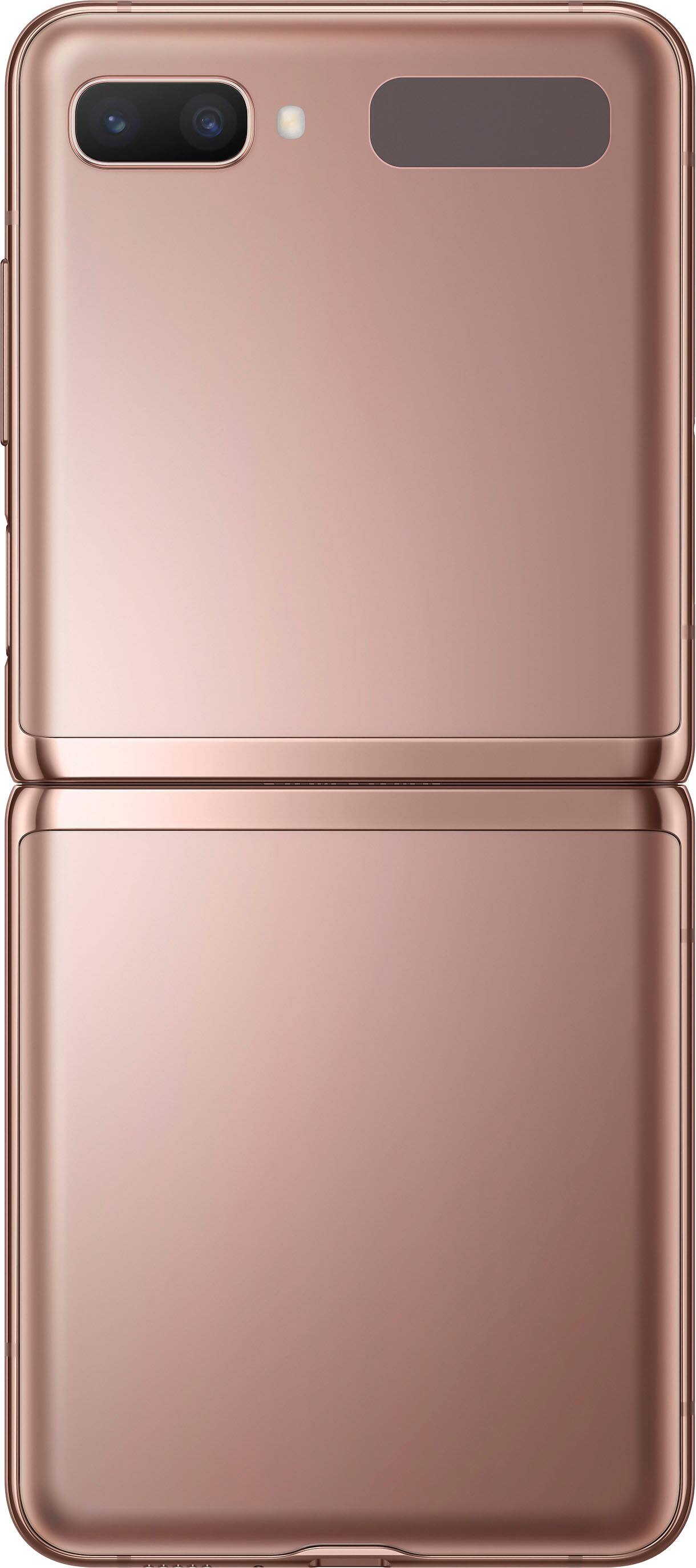 Back. Samsung - Geek Squad Certified Refurbished Galaxy Z Flip 5G 256GB (Unlocked) - Mystic Bronze.