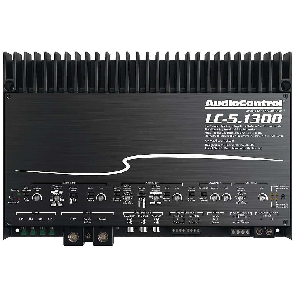 AudioControl - 1300W 5-Channel Class D Amplifier with AccuBASS - Black - Front_Zoom