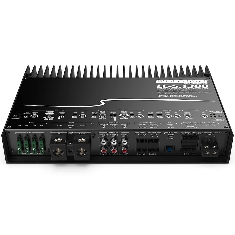 Alt View 12. AudioControl - 1300W 5-Channel Class D Amplifier with AccuBASS - Black.