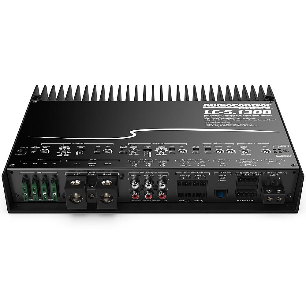 Alt View 12. AudioControl - 1300W 5-Channel Class D Amplifier with AccuBASS - Black.