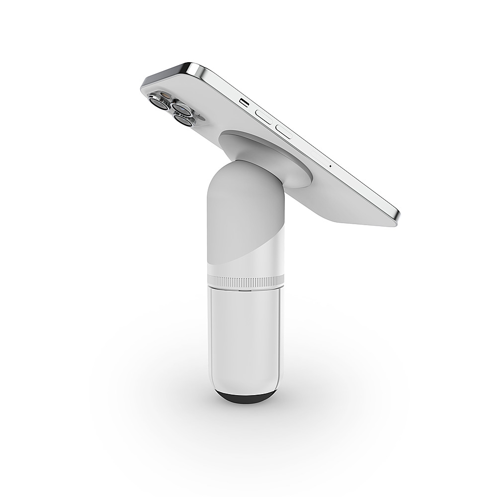Left View: STM - Magpod Tripod for iPhone with MagSafe Compatibility - White