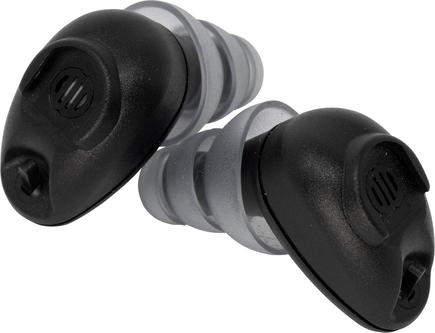 Left View: Lucid Hearing - OTC Enlite Deluxe Hearing Aids - BLACK