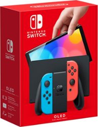 Nintendo - Geek Squad Certified Refurbished Switch – OLED Model w/ Neon Red & Neon Blue Joy-Con - Front_Zoom