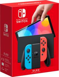 Nintendo - Geek Squad Certified Refurbished Switch – OLED Model w/ Neon Red & Neon Blue Joy-Con - Multi - Front_Zoom