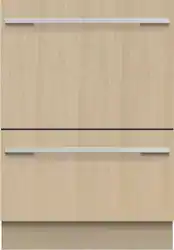 Fisher & Paykel - 24" Top Control Built-in Stainless Steel Tub Dishwasher with Integrated Double DishDrawer 44dBA - Custom Panel Ready - Front_Zoom