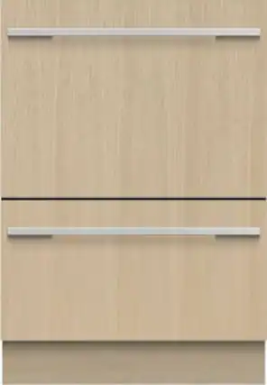 Front. Fisher & Paykel - 24" Top Control Built-in Stainless Steel Tub Dishwasher with Integrated Double DishDrawer 44dBA - Custom Panel Ready.