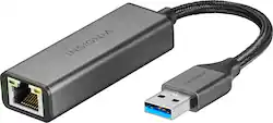 Insignia™ - USB to Ethernet Adapter - Black - Front_Zoom