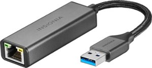 Insignia™ - USB to Ethernet Adapter - Black - Front_Zoom