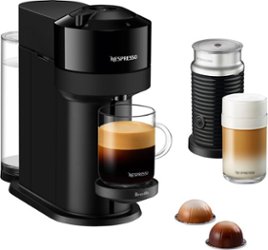 Nespresso Vertuo Next Coffee Maker by Breville Limited Edition Glossy Black with Aeroccino - Limited Edition Glossy Black - Front_Zoom