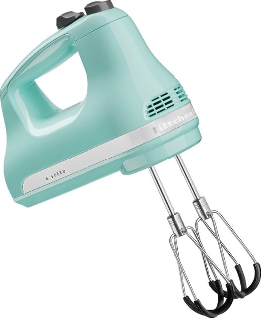 Front Zoom. KitchenAid - 6 Speed Hand Mixer with Flex Edge Beaters - KHM6118 - Ice Blue.