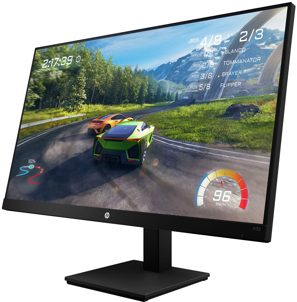 Left View: HP - 31.5" IPS QHD AMD FreeSync Gaming Monitor - Black