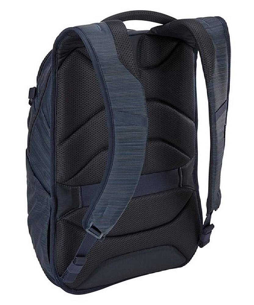 Left View: Thule - Construct Backpack 24L, holds a 15.6" laptop and holds an extra 10.1" tablet - Carbon Blue