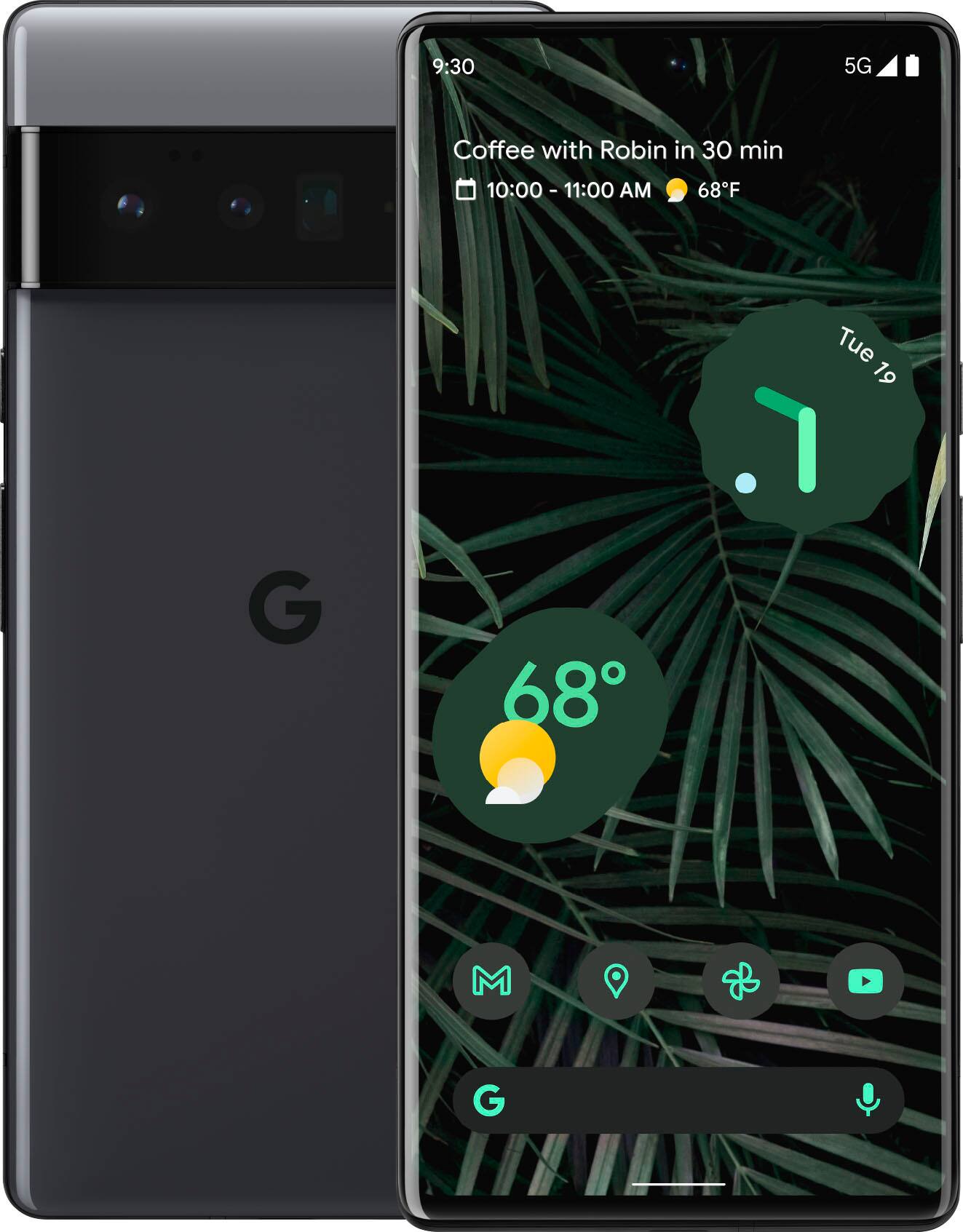 Front. Google - Pixel 6 Pro 128GB - Stormy Black.