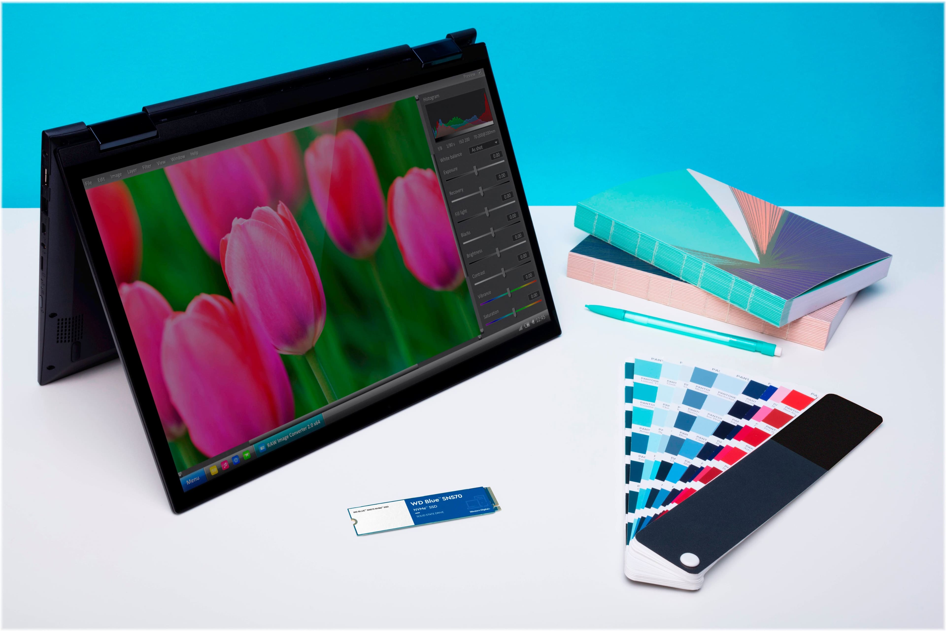 Alt View 16. WD - Blue SN570 1TB Internal SSD PCIe Gen 3 x4 - Blue.