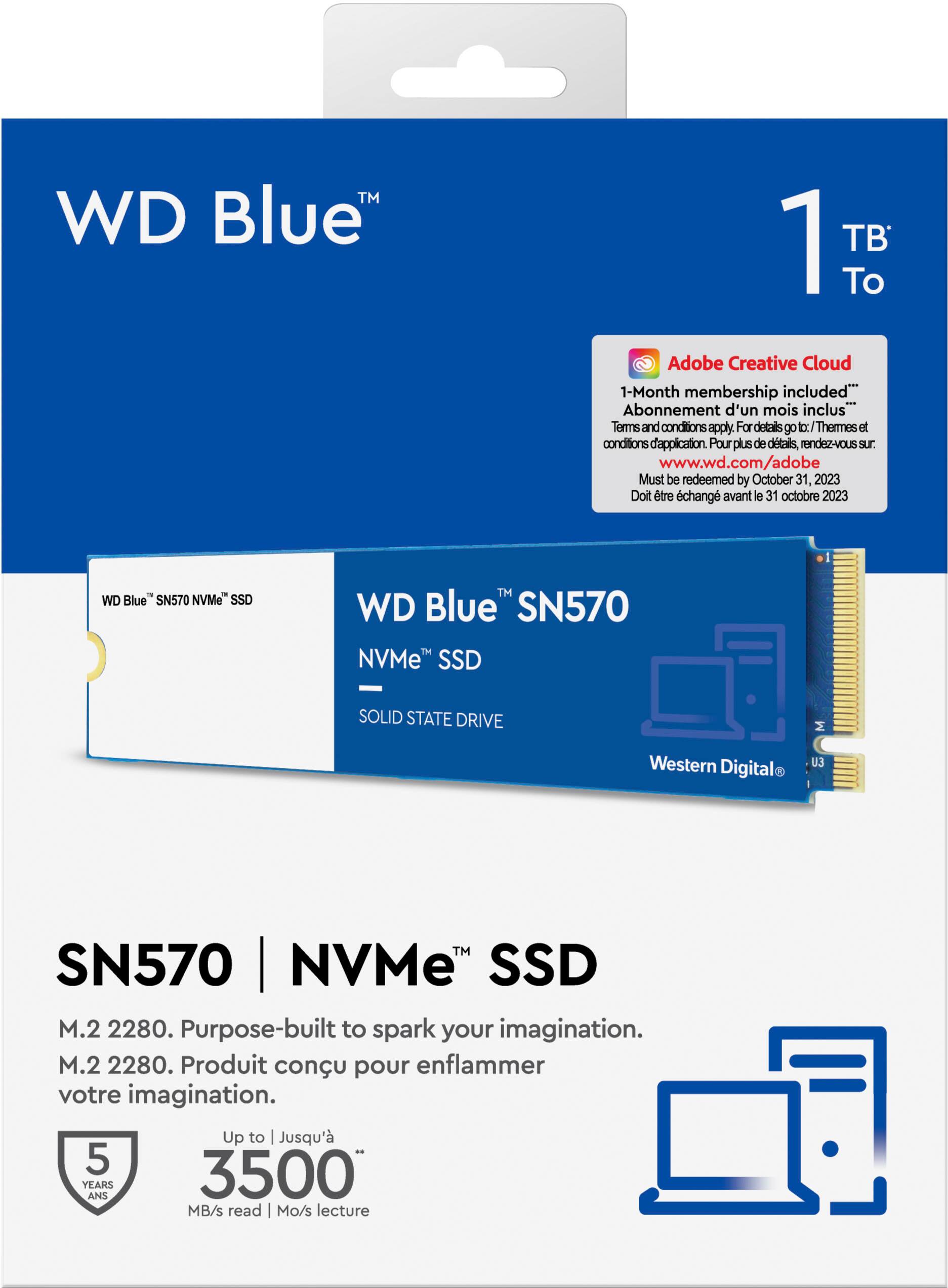 Alt View 17. WD - Blue SN570 1TB Internal SSD PCIe Gen 3 x4 - Blue.