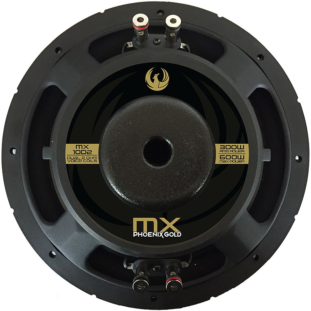 Alt View 14. Phoenix Gold - MX 10" Dual-Voice-Coil 2-Ohm Slim Subwoofer - Black.