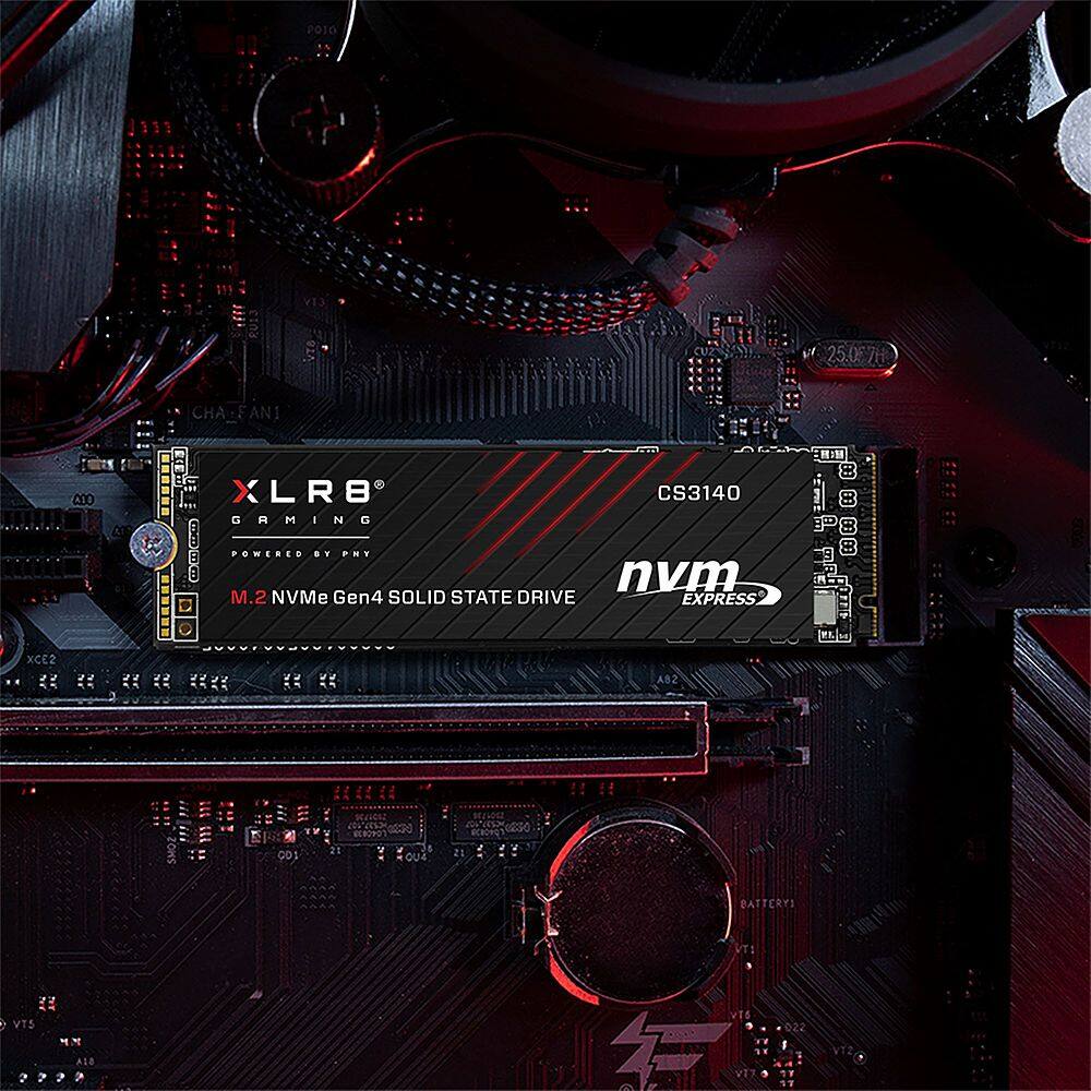 Alt View 1. PNY - XLR8 CS3140 4TB Internal SSD PCIe Gen 4 x4 NVMe - Black.