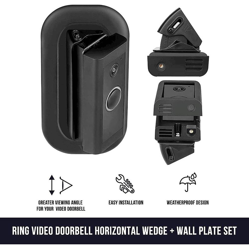 Wasserstein Horizontal Wedge Wall Mount for Eufy Security Video Doorbell  Wired Version and Security Video Doorbell Battery Version  EufyDoorbellMntBlkUS - The Home Depot