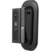 Wasserstein - Vertical Adjustable Angle Mount and Wall Plate for Ring Video Doorbell Wired - Black - Left_Zoom