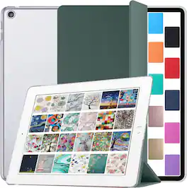 DuraSafe Cases - iPad 10.2" 9th/8th/7th Gen 2021/2020/2019 Protective Tri-Fold Case with Sleep/Wake Cover A2197 A2200 A2198 A2199 A2270 - Dark Green