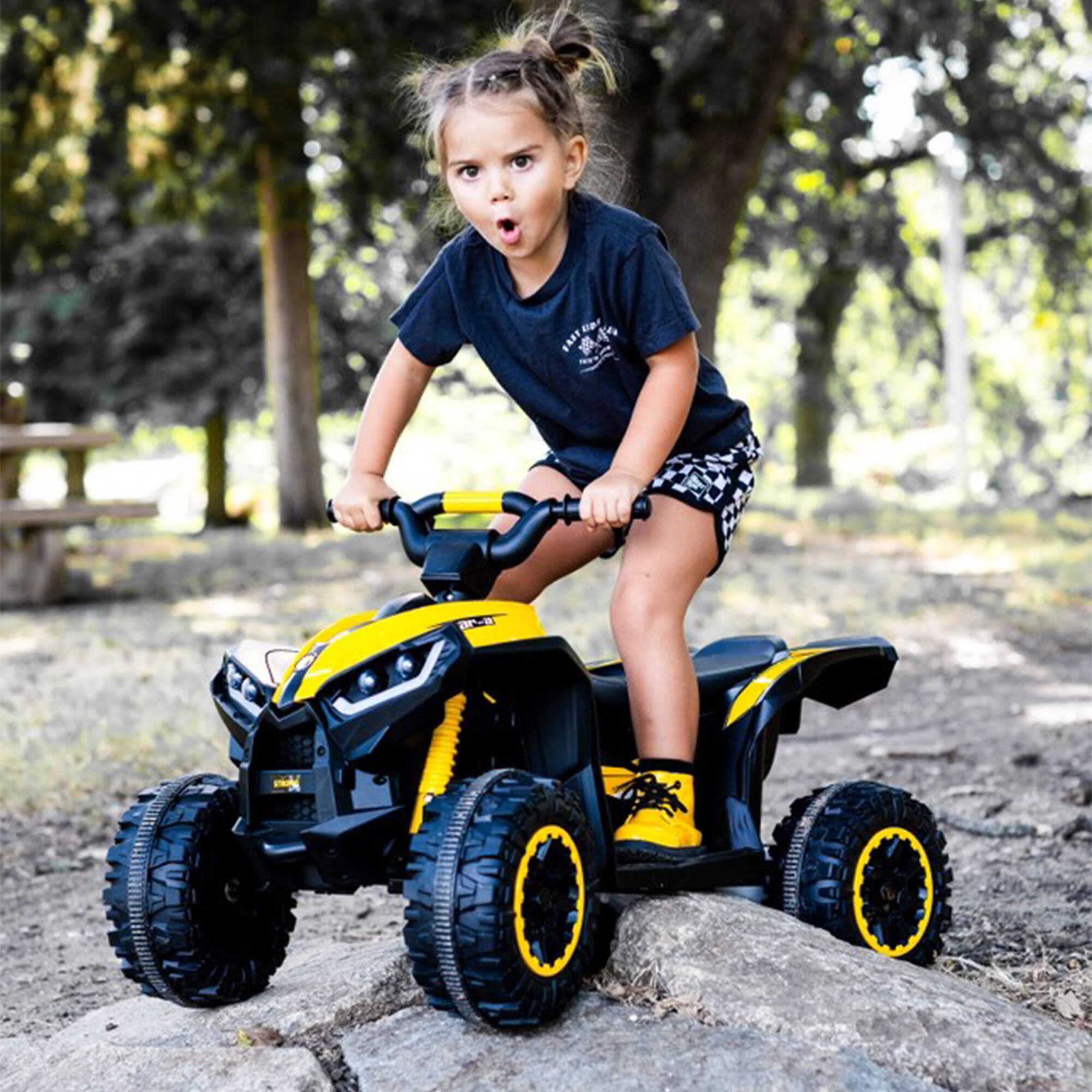 Alt View 5. Aosom - 12V Kids ATV Quad Car with F/B Function, Four Wheeler with Wear-Resistant Wheels, Electric Ride-on for Toddlers 3+.