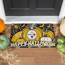 Evergreen Enterprises - Pittsburgh Steelers 28" x 16" Happy Halloween Turf Door Mat - Multicolor