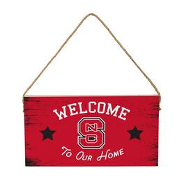 Evergreen Enterprises - NC State Wolfpack 6" x 11" Welcome Home Wood Wall Sign with Rope Hanger - Multicolor