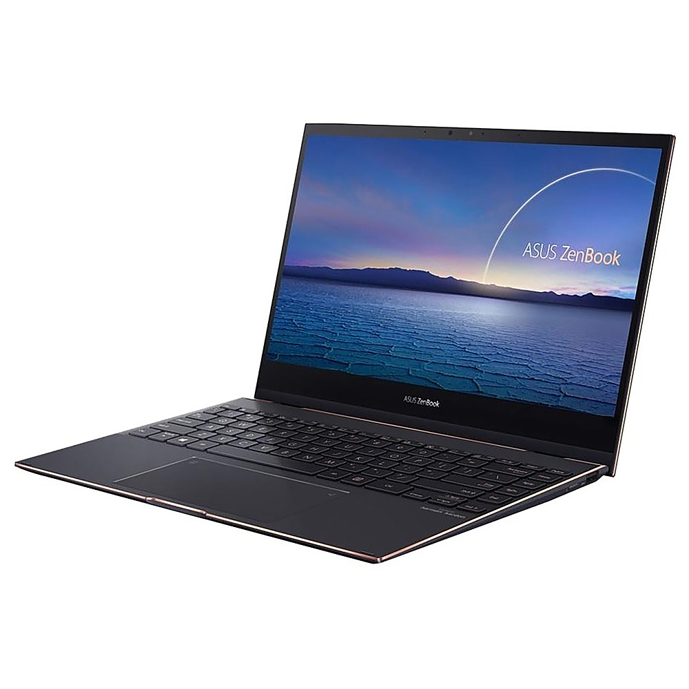 Left View: ASUS - ZenBook Duo 14 UX482 14" Laptop - Intel Core i7 - 8 GB Memory - 512 GB SSD - Celestial Blue