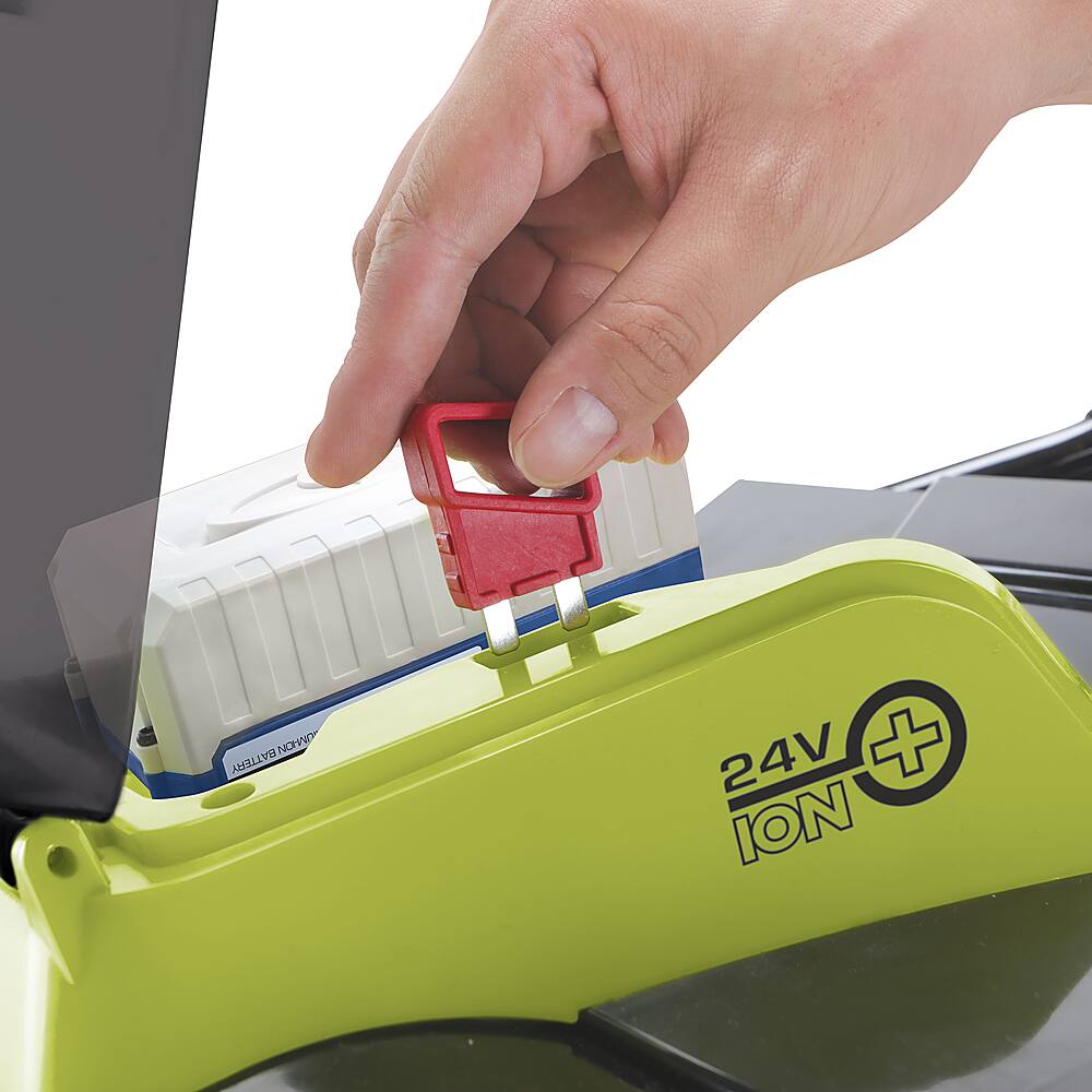 Alt View 11. Snow Joe - 24-Volt 15-Inch Push Lawn Mower (1 x 4.0Ah Battery and 1 x Charger) - Blue.