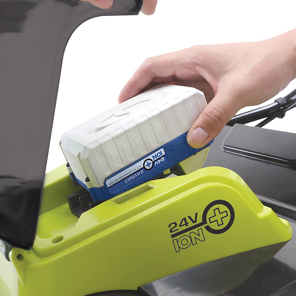 Alt View 12. Snow Joe - 24-Volt 15-Inch Push Lawn Mower (1 x 4.0Ah Battery and 1 x Charger) - Blue.