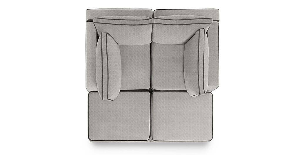 Angle View: Lovesac - 4 Seats + 4 Sides Luxe Chenille & Standard Foam - Tonal Sterling