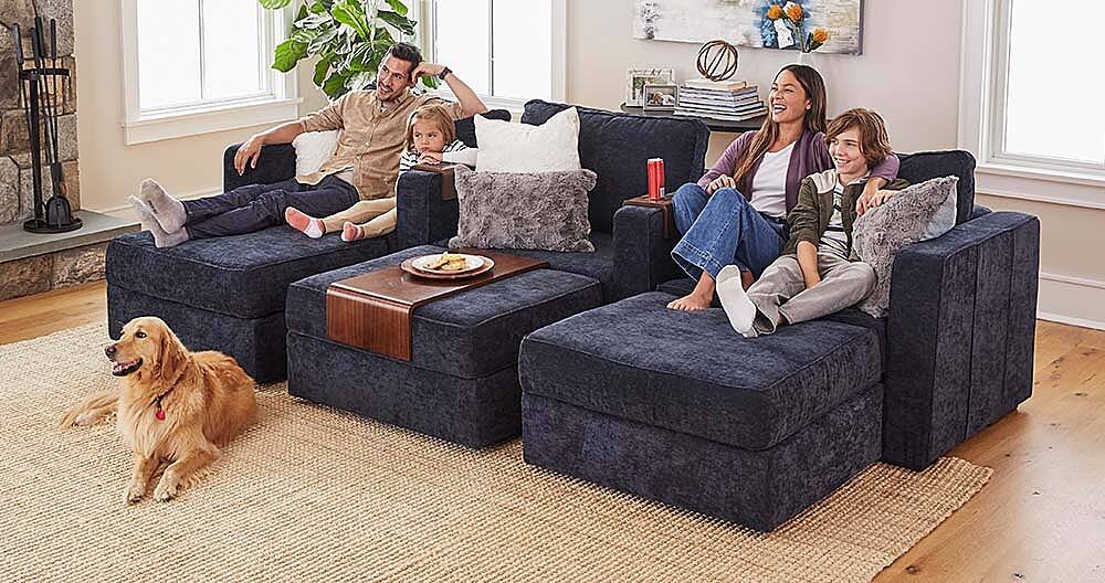 Lovesac 6 Seats + 8 Sides Luxe Chenille & Lovesoft Tonal Sterling