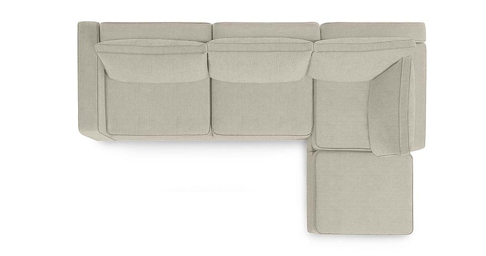 Angle View: Lovesac - 4 Seats + 5 Sides Combed Chenille & Lovesoft - Tan