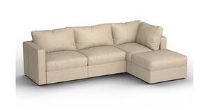 Lovesac - 4 Seats + 5 Sides Combed Chenille & Standard Foam - Tan - Front_Zoom