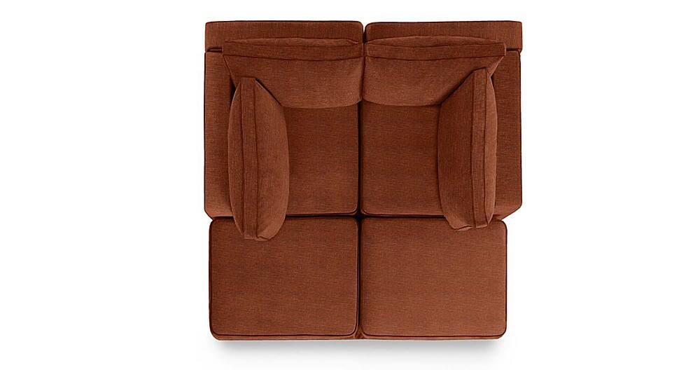 Angle View: Lovesac - 4 Seats + 4 Sides Rained Chenille & Standard Foam - Terracotta