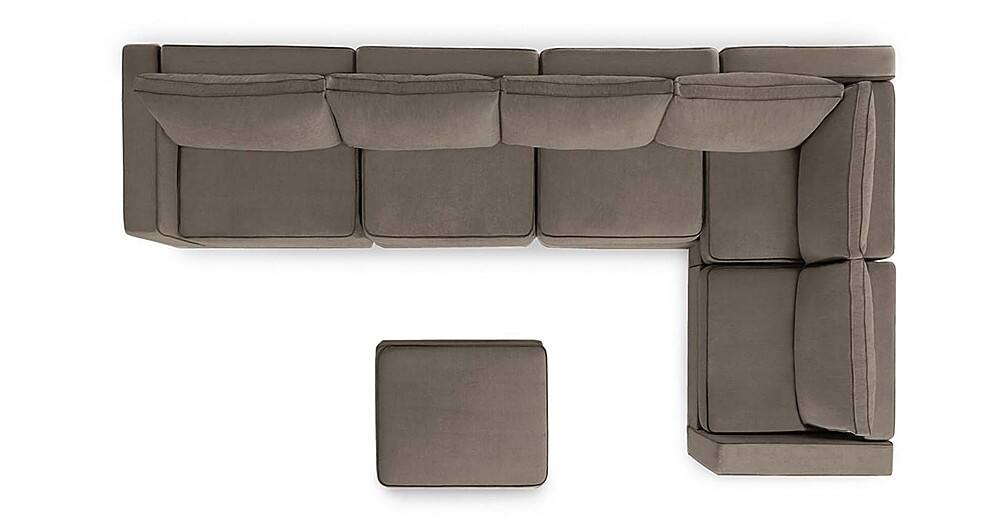 Angle View: Lovesac - 6 Seats + 8 Sides Combed Chenille & Lovesoft - Taupe