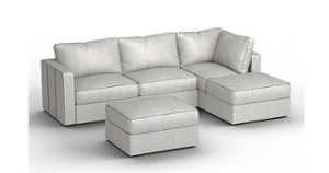 Lovesac - 5 Seats + 5 Sides Luxe Chenille & Lovesoft - Tonal Sterling - Front_Zoom