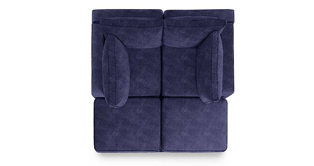 Angle View: Lovesac - 4 Seats + 4 Sides Corded Velvet & Lovesoft - Sapphire Navy