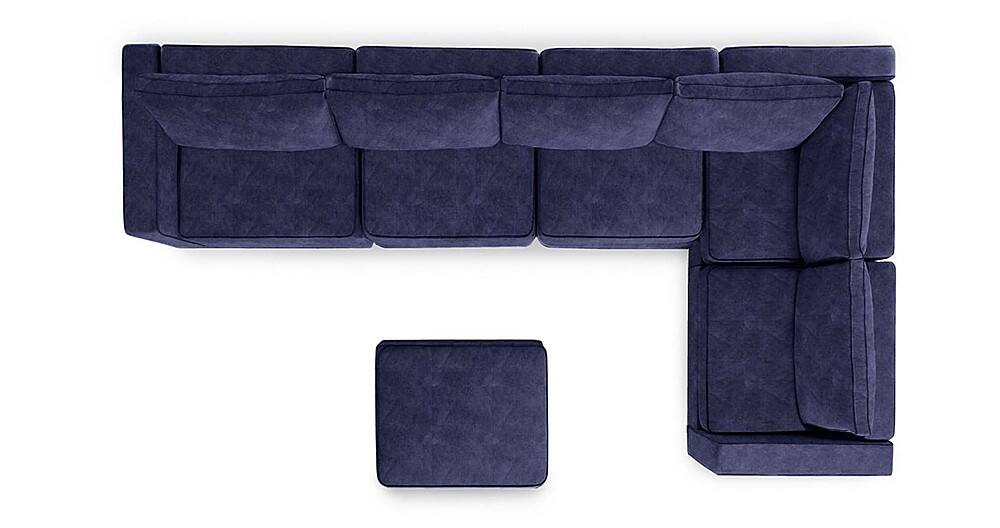 Angle View: Lovesac - 6 Seats + 8 Sides Corded Velvet & Lovesoft - Sapphire Navy