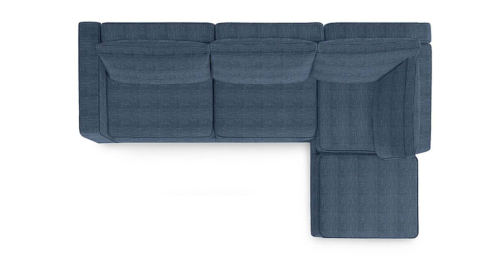 Angle View: Lovesac - 4 Seats + 5 Sides Rained Chenille & Standard Foam - Vintage Blue